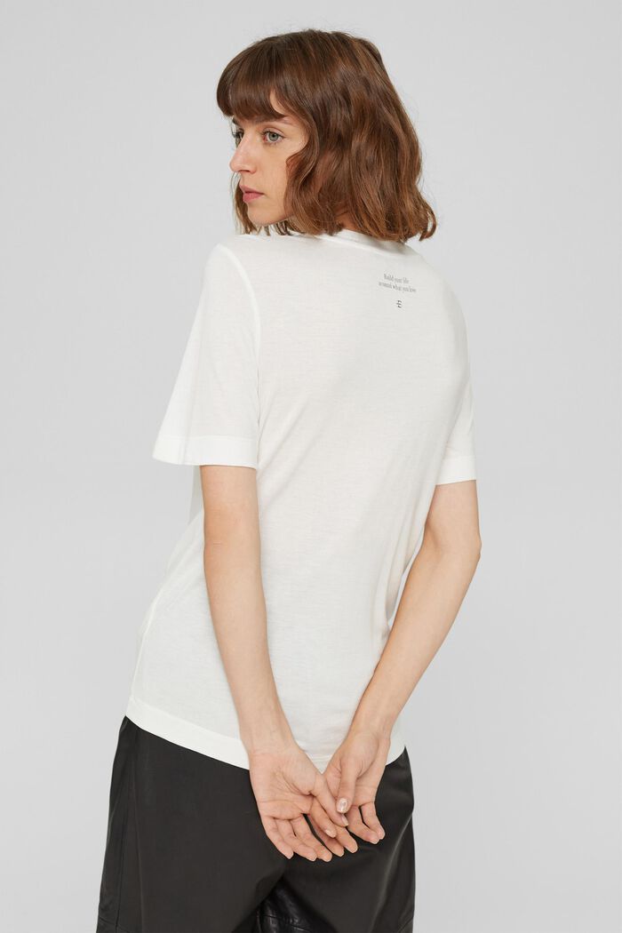 Tričko s nápis, LENZING™ ECOVERO™, OFF WHITE, detail image number 3