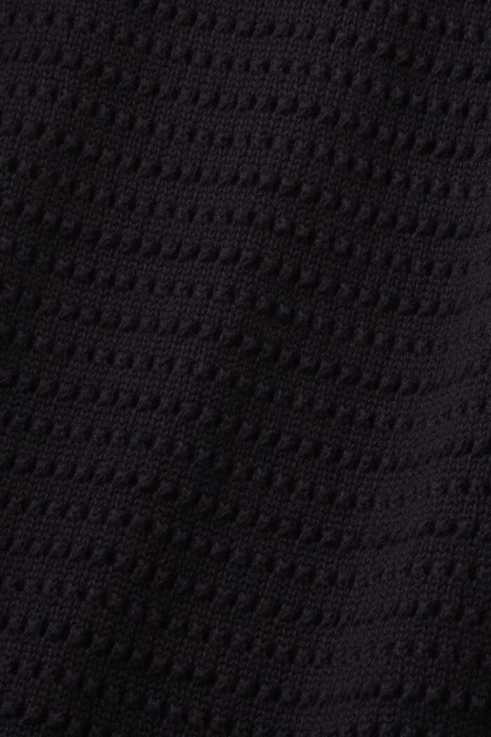 Midi šaty bez rukávů, z dírkované pleteniny, BLACK, detail image number 5
