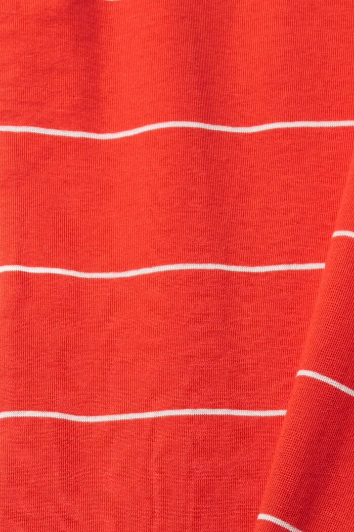 Proužkované tričko s dlouhým rukávem, bio bavlna, RED, detail image number 1