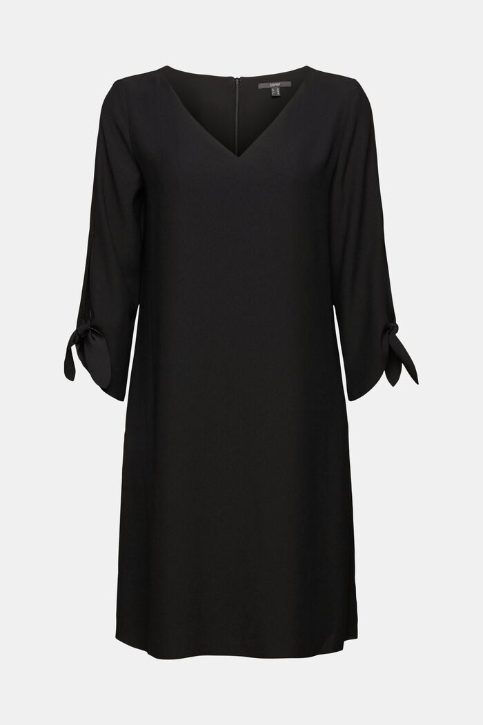 Krepové šaty s laserově řezanými detaily, BLACK, detail image number 6