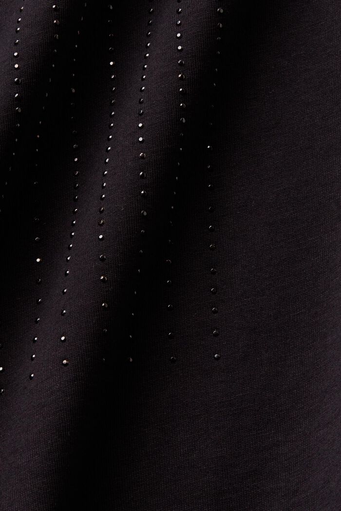 Žerzejové tričko se štrasovými kamínky, BLACK, detail image number 5