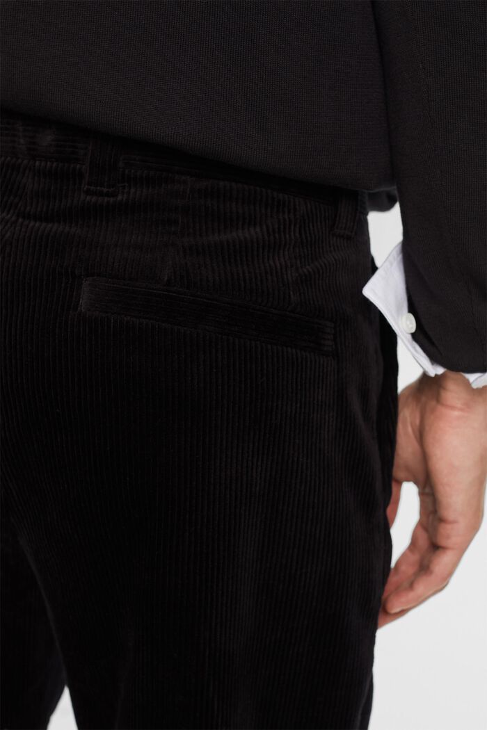 Manšestrové kalhoty se širokými nohavicemi, BLACK, detail image number 4