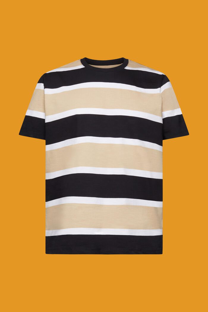 Pruhované žerzejové tričko, 100 % bavlna, BLACK, detail image number 6