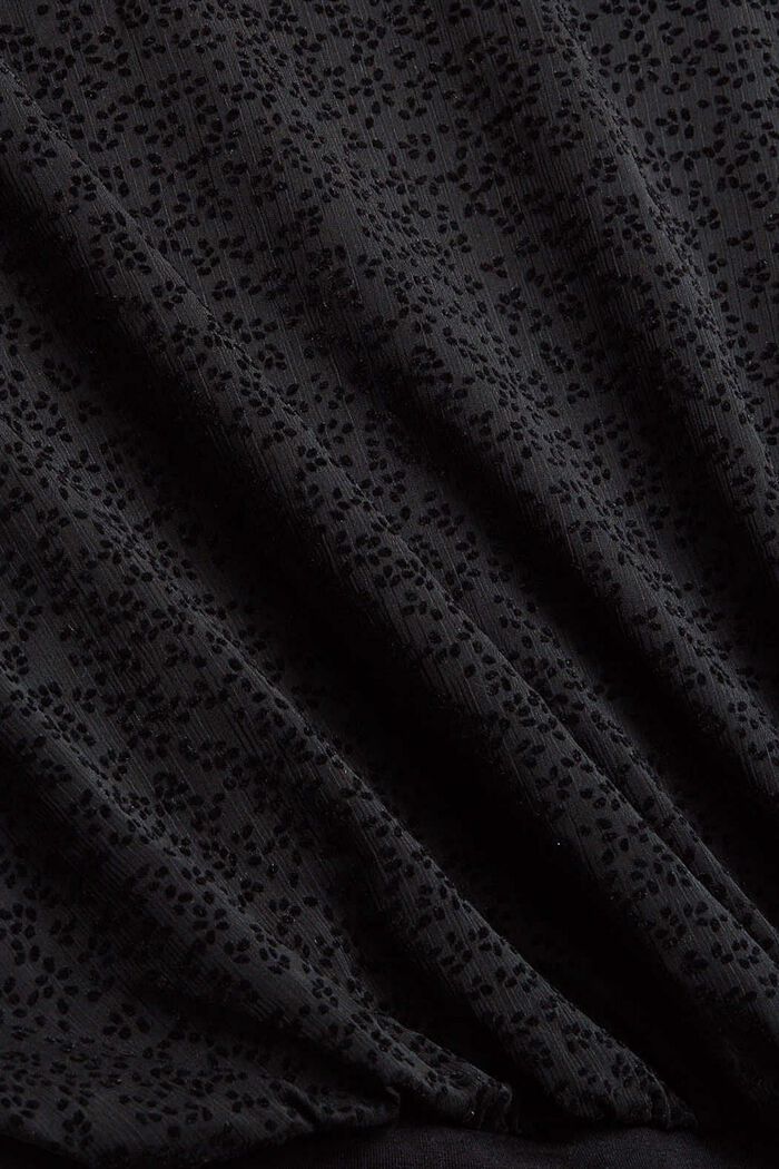 Šifonové šaty se vzorem se vzhledem sametu, BLACK, detail image number 4