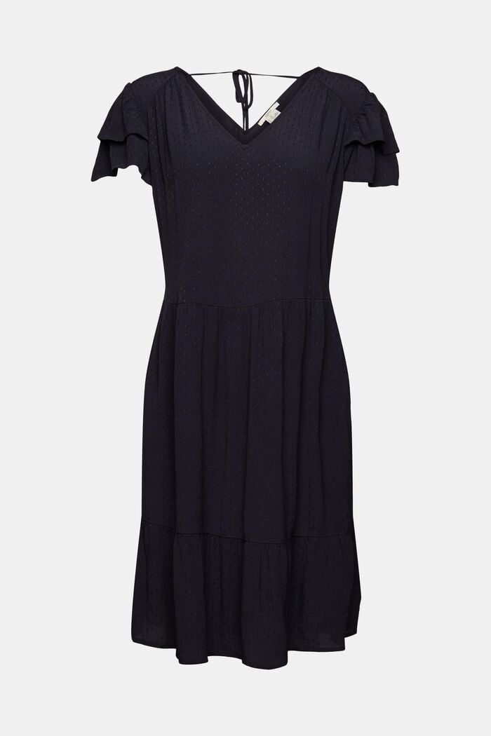 Puntíkované šaty s volány, BLACK, overview
