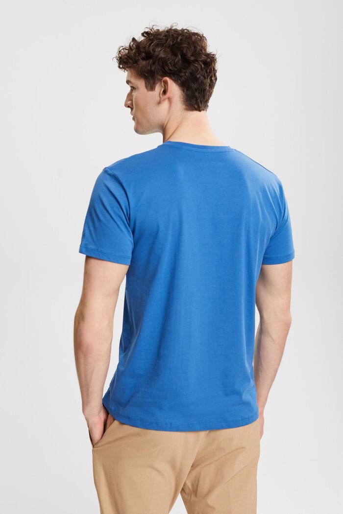 Žerzejové tričko se špičatým výstřihem, BLUE, detail image number 3
