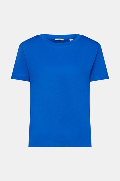 Bavlněné tričko s kulatým výstřihem, BLUE, overview