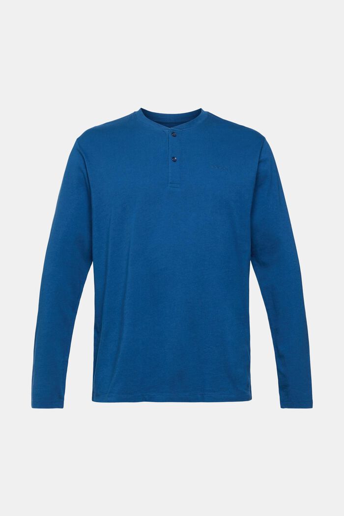 Henley tričko s dlouhým rukávem, PETROL BLUE, detail image number 2