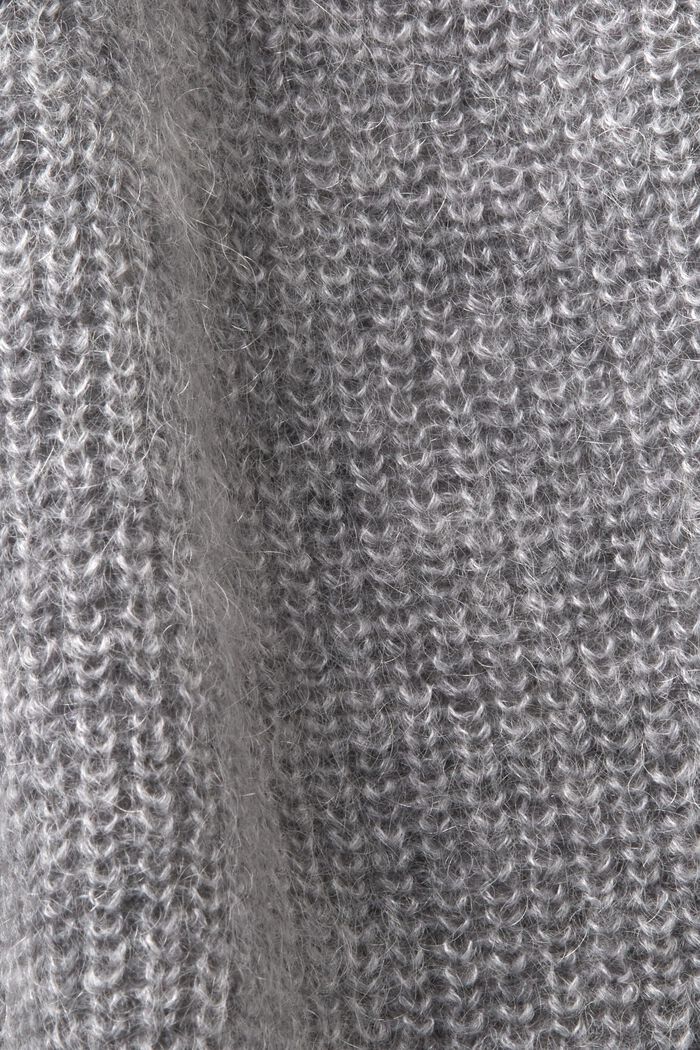 Kardigan z žebrové pleteniny, s otevřeným předním dílem, MEDIUM GREY, detail image number 6