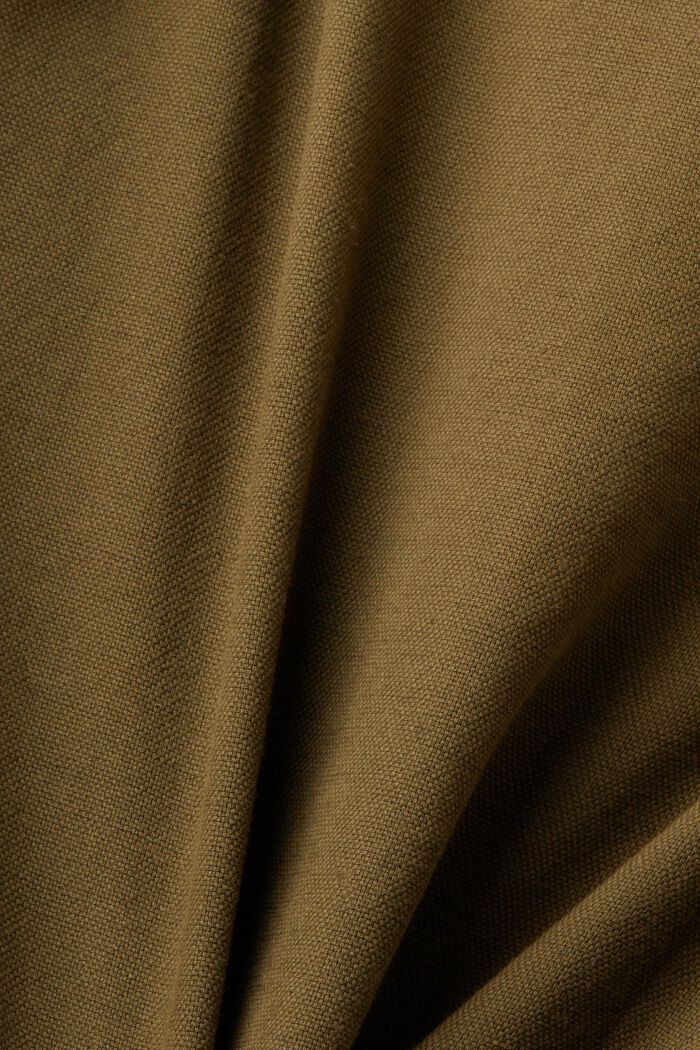 Keprové šortky s nabraným pasem, KHAKI GREEN, detail image number 6