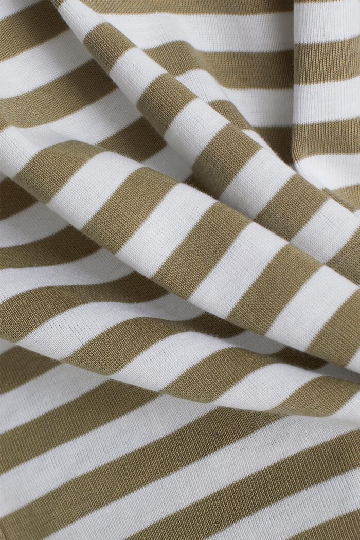 Tričko s pruhovaným vzorem, bio bavlna, LIGHT KHAKI, detail image number 4