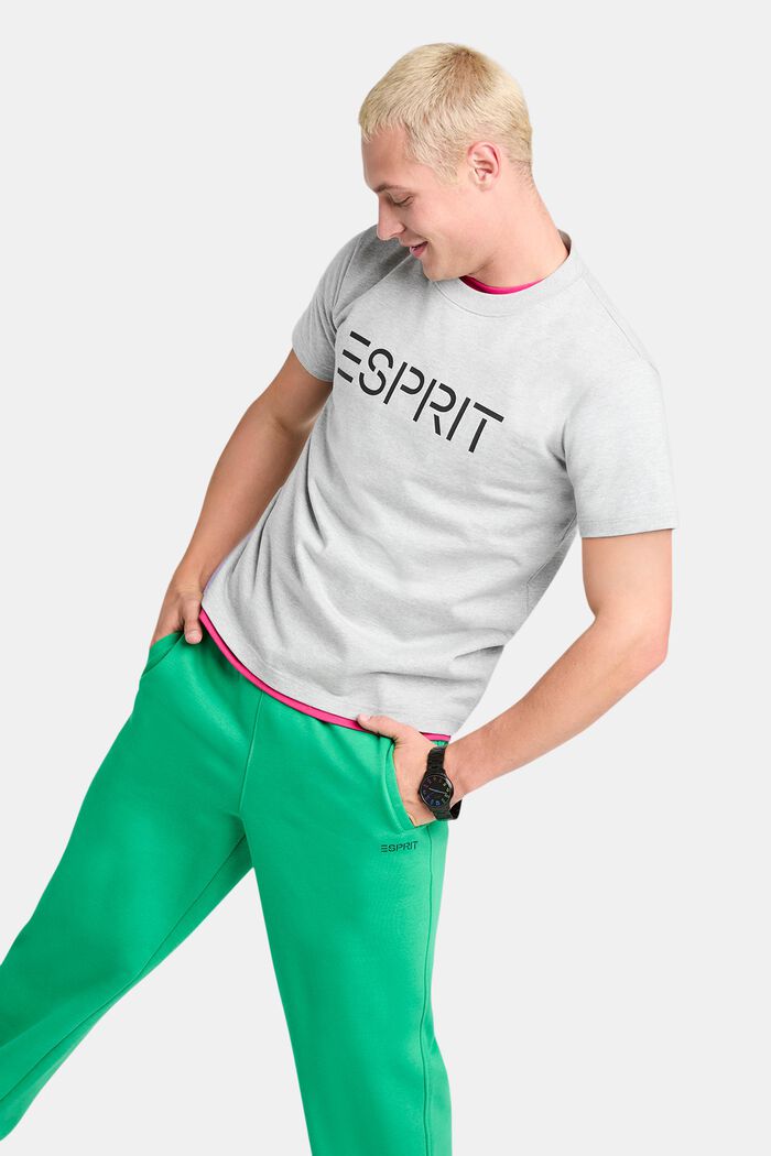 Unisex tričko s logem, z bavlněného žerzeje, LIGHT GREY, detail image number 1