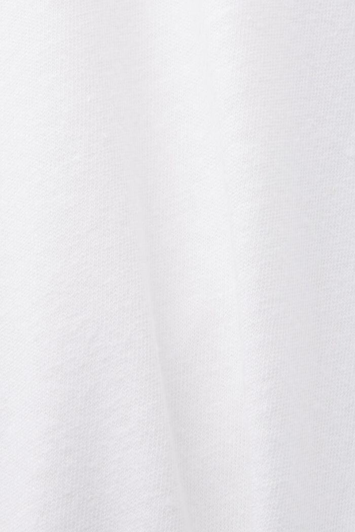 Tričko ze směsi bavlny a lnu, WHITE, detail image number 5