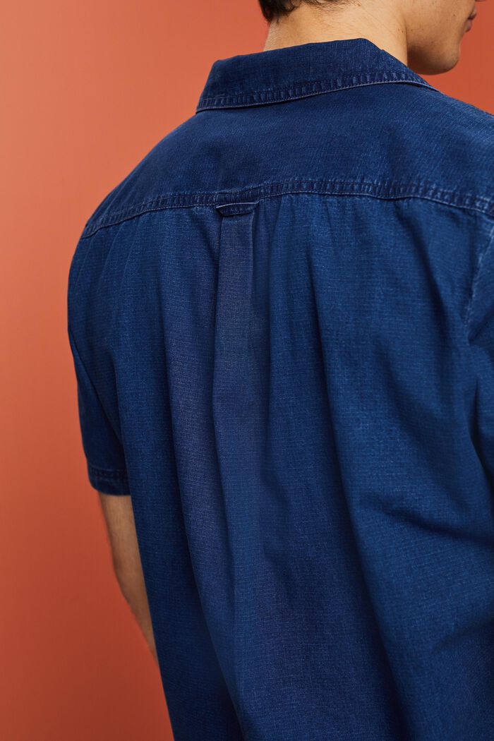 Džínová košile s krátkým rukávem, 100% bavlna, BLUE DARK WASHED, detail image number 4
