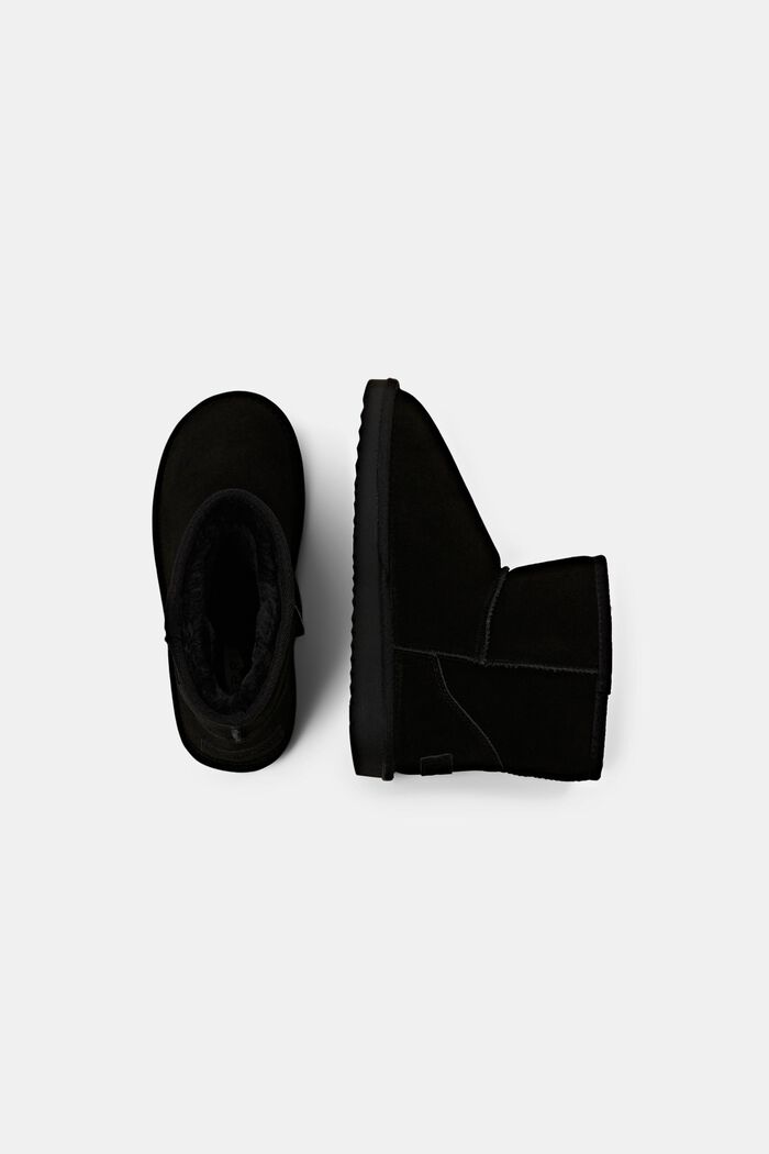 Semišová obuv s podšívkou z umělé kožešiny, BLACK, detail image number 5