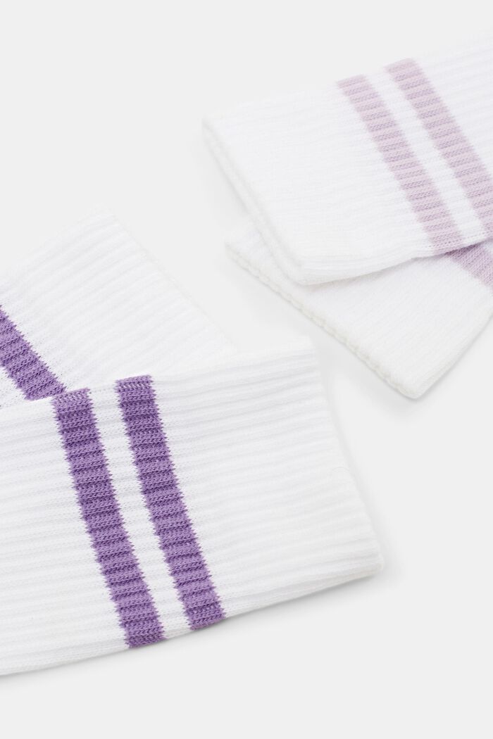 Pruhované tenisové ponožky, 2 páry v balení, OFF WHITE COLORWAY, detail image number 1