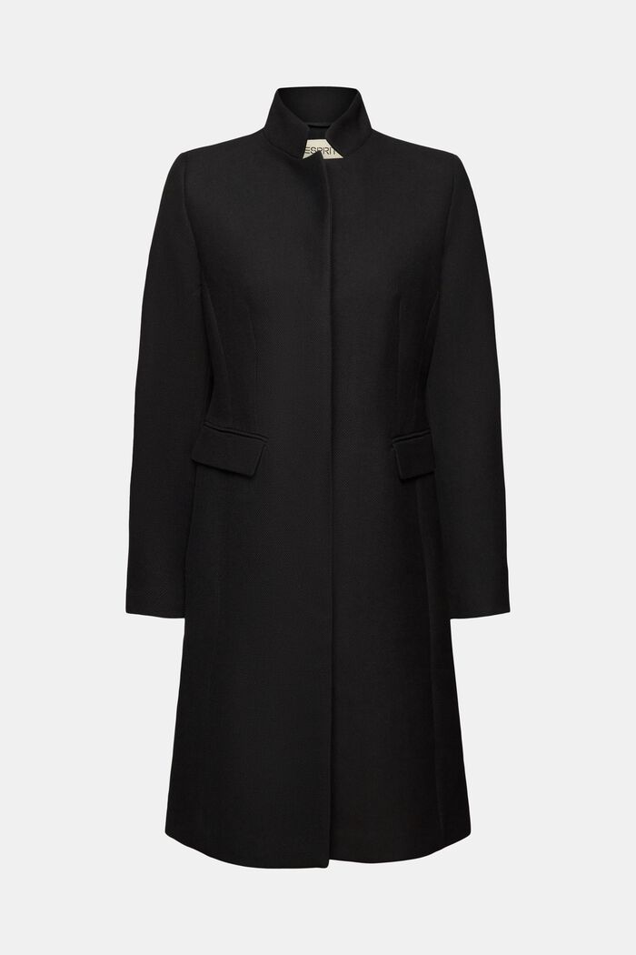 Kabát s límcem s obrácenými klopami, BLACK, detail image number 6