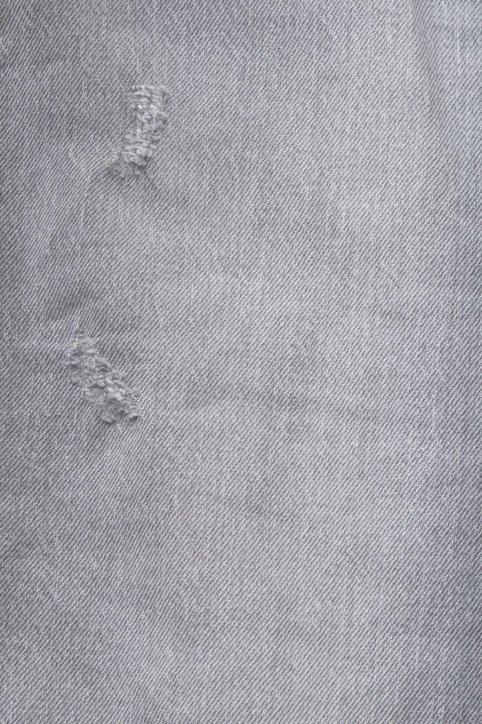 Zkrácené džíny s vysokým pasem a nezačištěným okrajem, GREY MEDIUM WASHED, detail image number 5