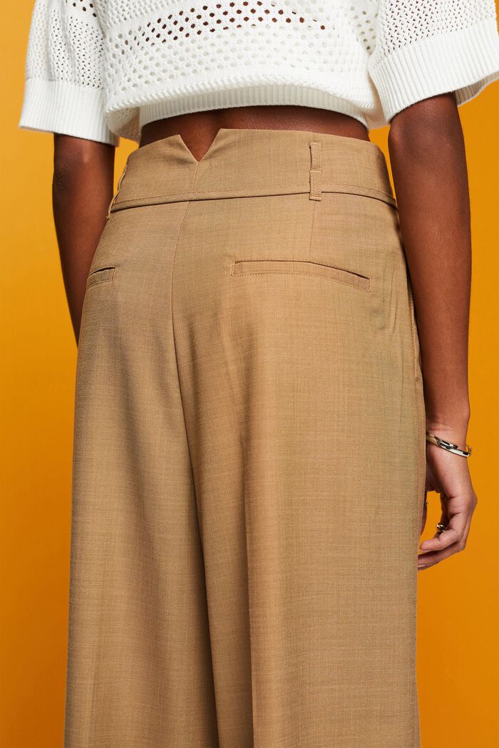 Kalhoty se širokým střihem, KHAKI BEIGE, detail image number 4