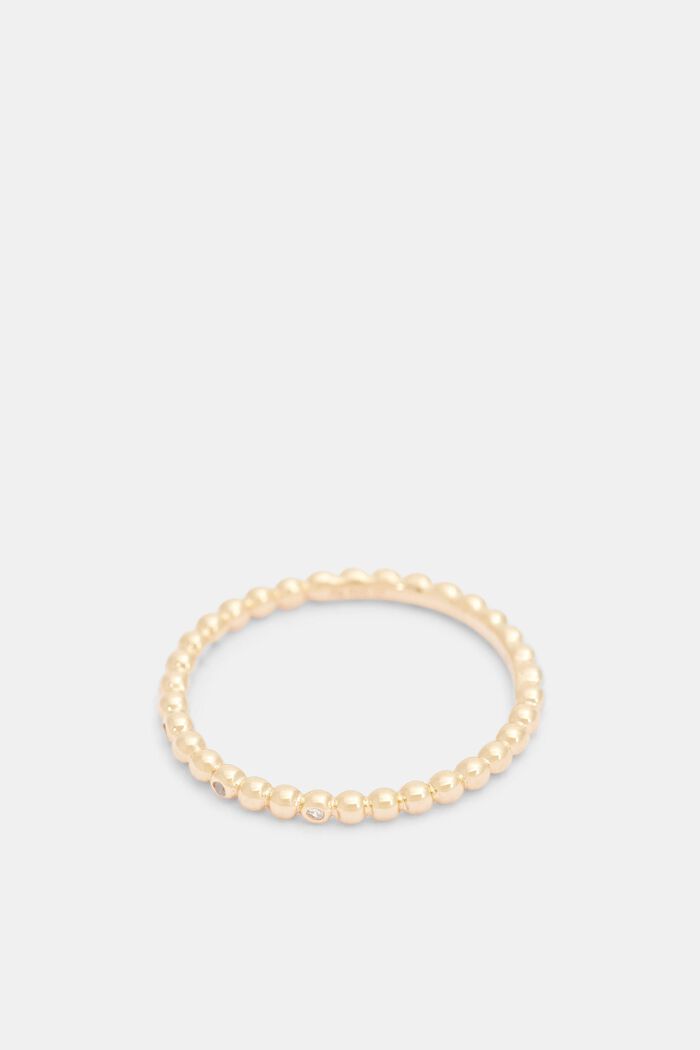 Zlatý vrstvený prsten se zirkony, sterlingové stříbro, GOLD, detail image number 0