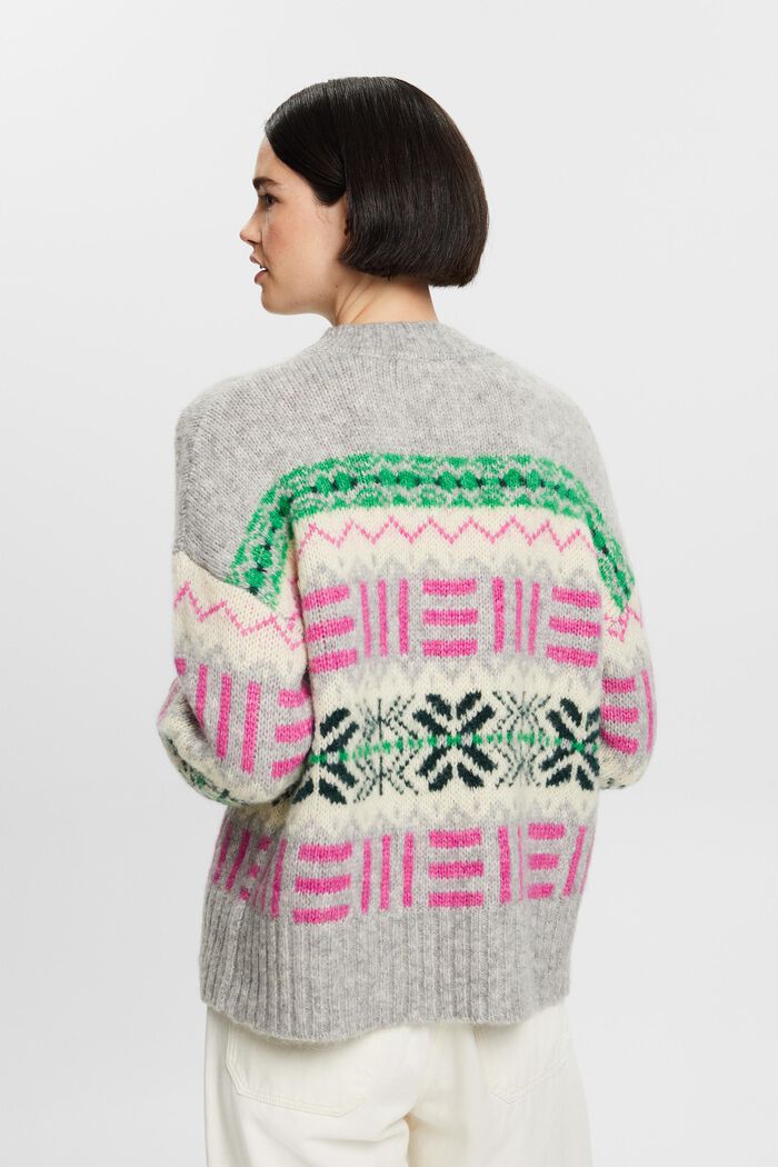 Žakárový pulovr s kulatým výstřihem, LIGHT GREY, detail image number 3