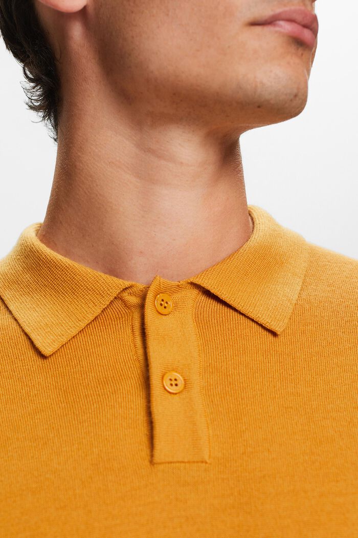 Vlněný pulovr s polokošilovým límcem, HONEY YELLOW, detail image number 1