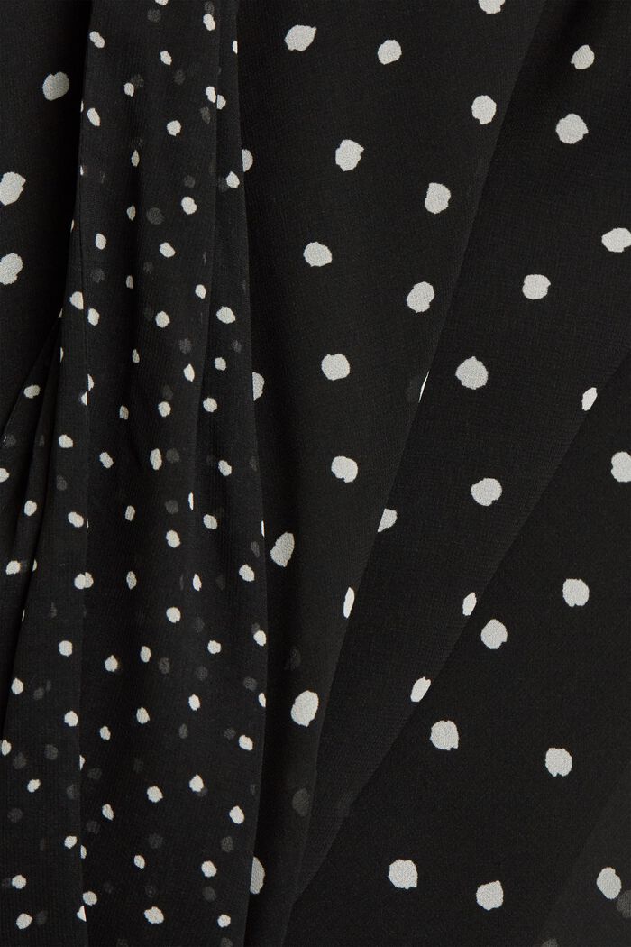 Z recyklovaného materiálu: šifonové šaty s nařaseným pasem, BLACK, detail image number 4