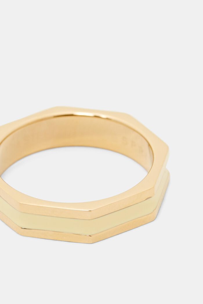 Hranatý prsten s barevnou nerezovou ocelí, GOLD, detail image number 1