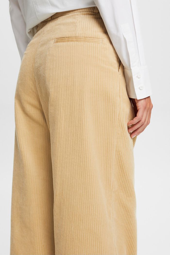 Manšestrové kalhoty s širokým střihem a středně vysokým pasem, DUSTY NUDE, detail image number 4