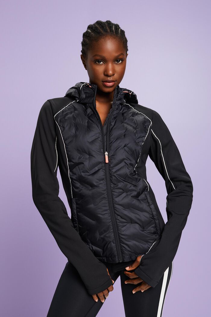 Sportovní zateplená bunda s kapucí, BLACK, detail image number 0