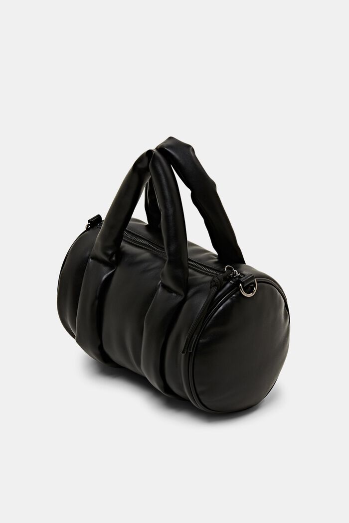 Velká nadýchaná kabelka z imitace kůže, BLACK, detail image number 2