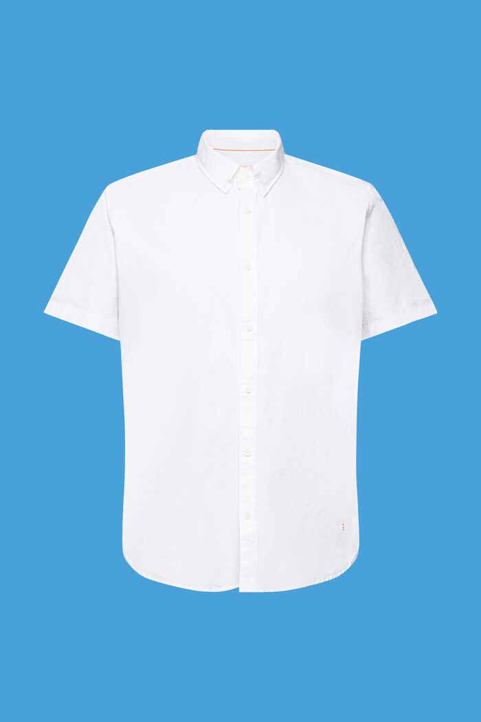 Bavlněná košile s propínacím límcem, WHITE, detail image number 4