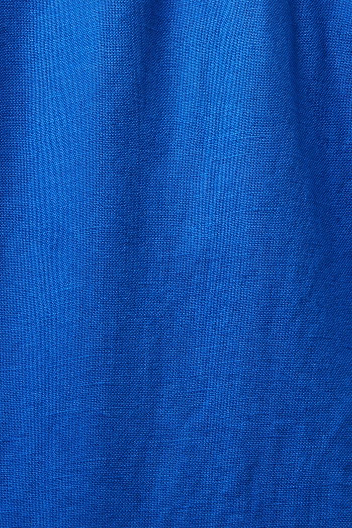 Rovné kalhoty ze směsi lnu a bavlny, BRIGHT BLUE, detail image number 6