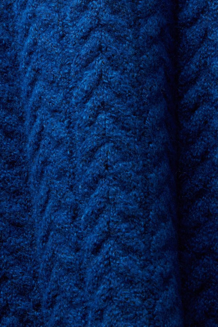 Pulovr s rolákem, z copánkové pleteniny, BRIGHT BLUE, detail image number 5