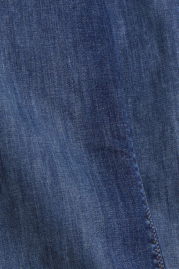 Z recyklovaného materiálu: strečové džíny se sepranými efekty, BLUE DARK WASHED, detail image number 4