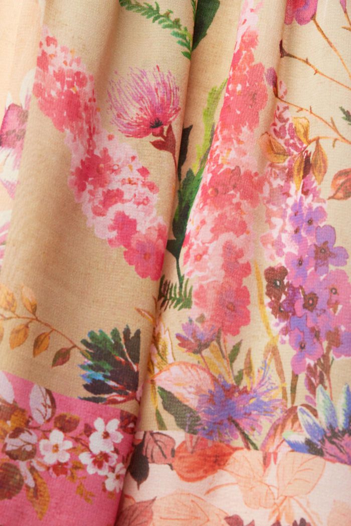 Z recyklovaného materiálu: šifonové šaty s květovaným vzorem, PINK FUCHSIA, detail image number 4