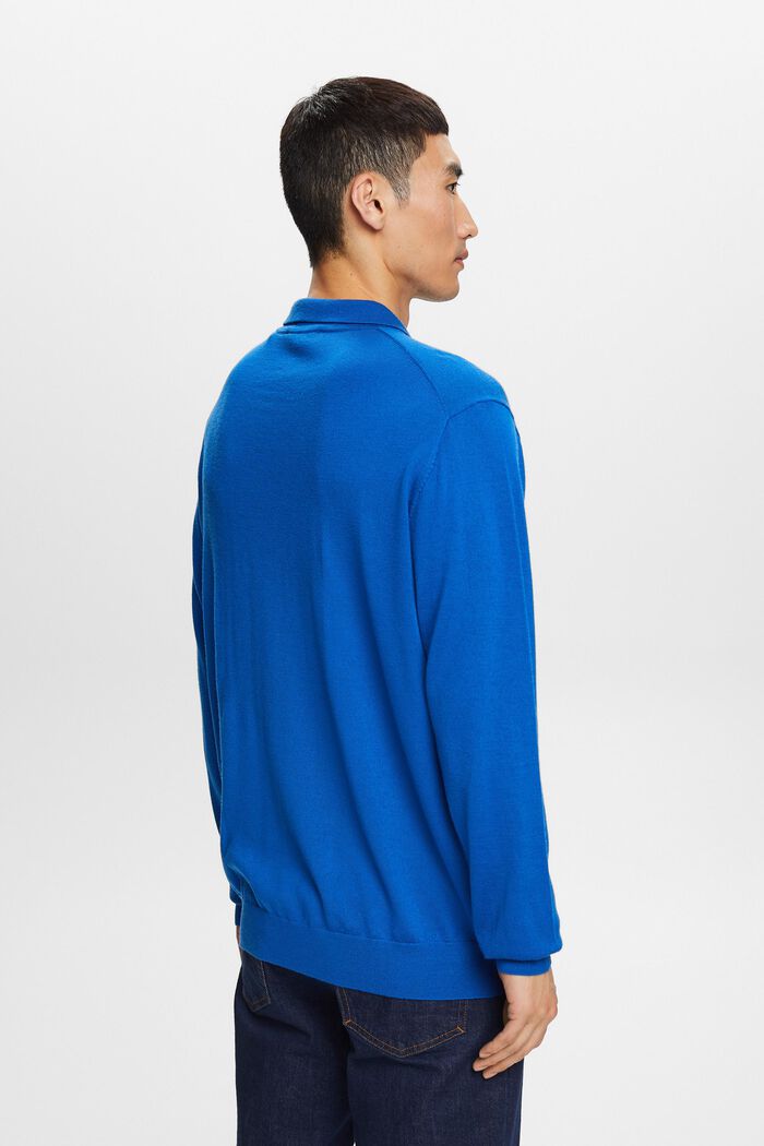 Vlněný pulovr s polokošilovým límcem, BRIGHT BLUE, detail image number 4