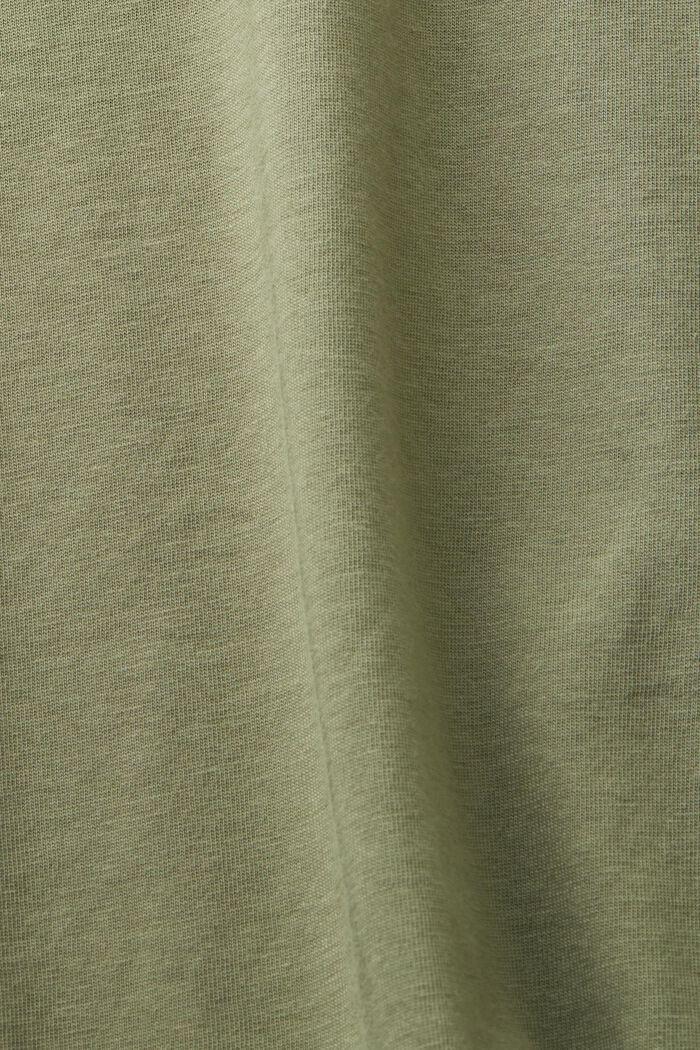 Bavlněné tričko s kulatým výstřihem, LIGHT KHAKI, detail image number 4
