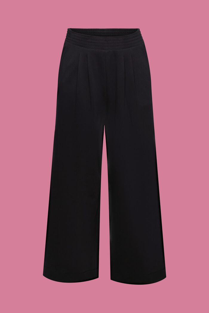 Zkrácené kalhoty z žerzeje, 100% bavlna, BLACK, detail image number 7