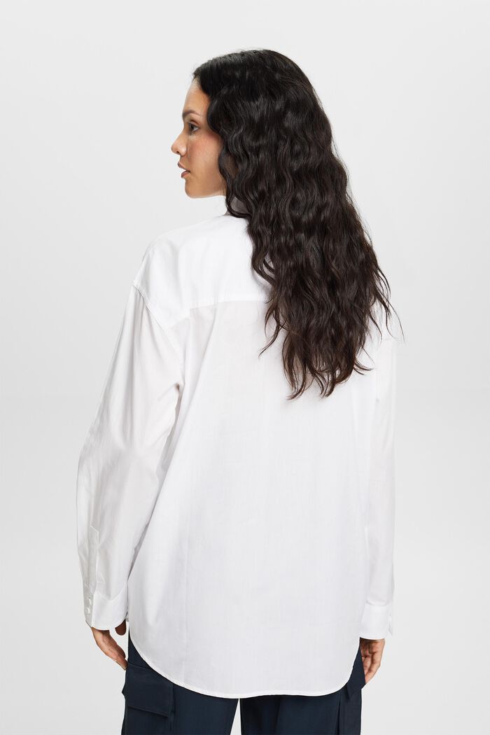 Košilová halenka z popelínu, 100% bavlna, WHITE, detail image number 4
