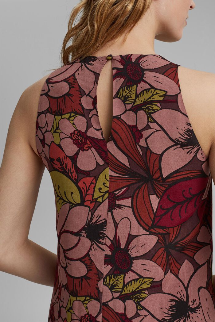 Květinové maxi šaty s materiálem LENZING™ ECOVERO™, TERRACOTTA, detail image number 5
