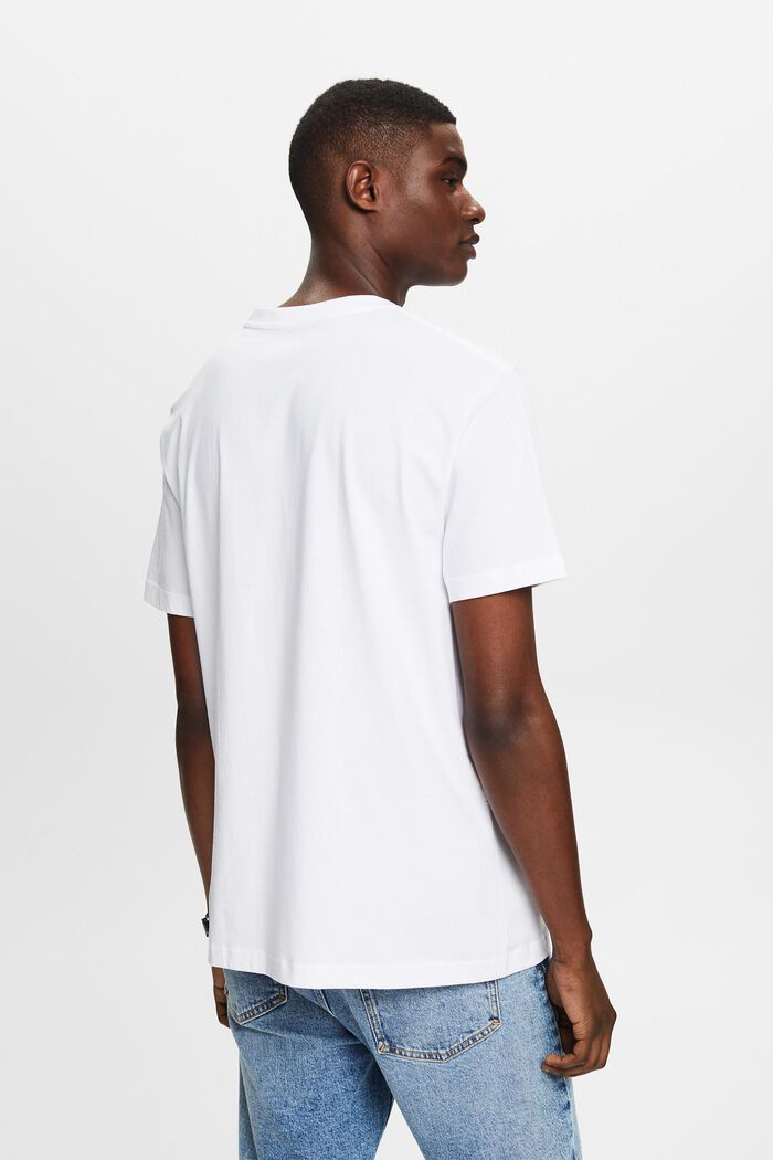 Tričko z bio bavlny, se špičatým výstřihem, WHITE, detail image number 2