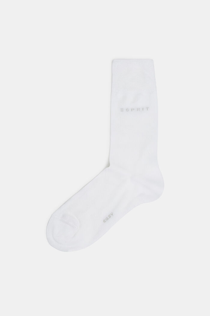 Ponožky ze směsi s bio bavlnou, 2 páry, WHITE, detail image number 0
