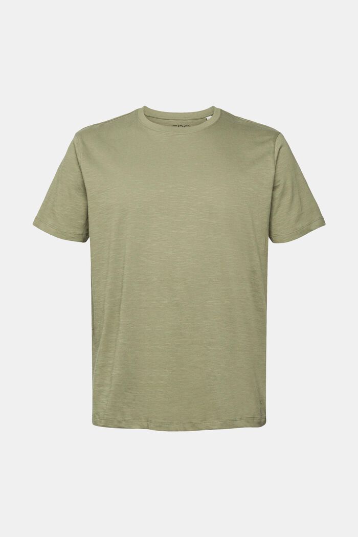 Žerzejové tričko, 100 % bavlna, KHAKI GREEN, detail image number 5