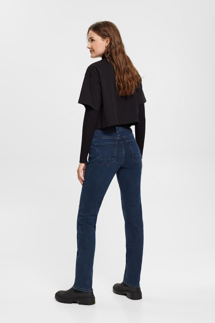 Strečové džíny se středně vysokým pasem, BLUE BLACK, detail image number 3