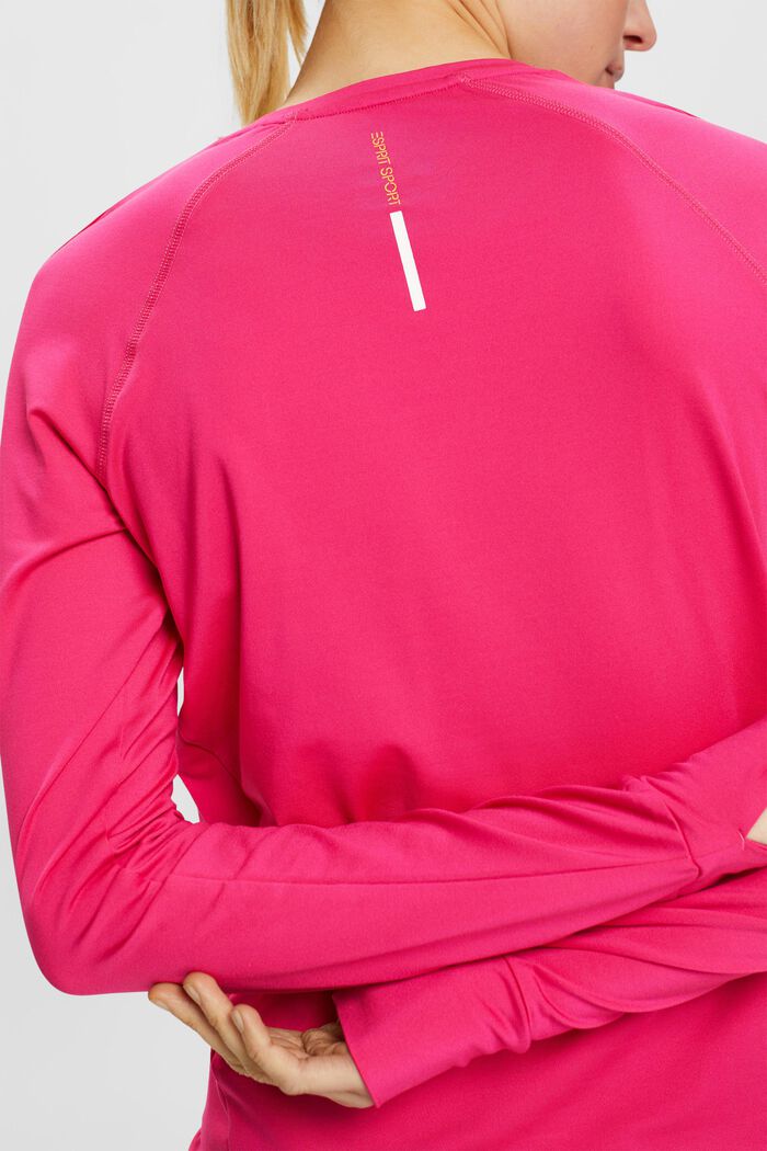 Sportovní tričko s dlouhým rukávem a úpravou E-DRY, PINK FUCHSIA, detail image number 4