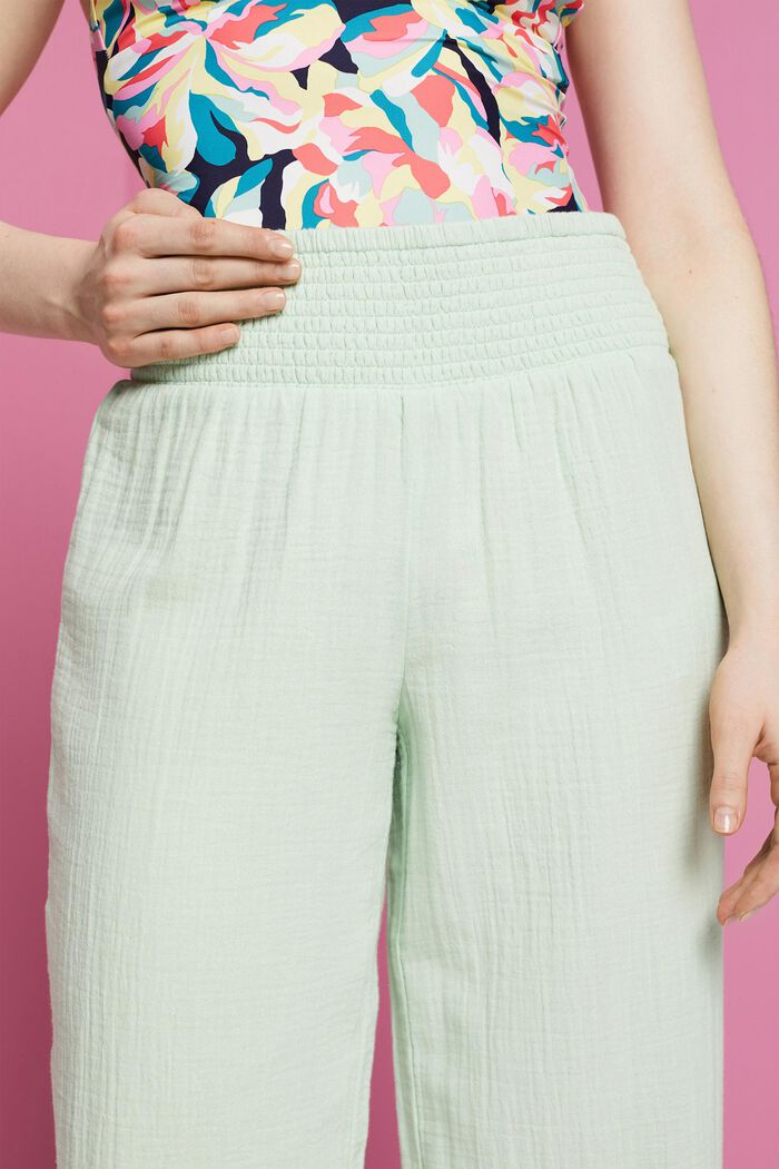 Kalhoty se širokými nohavicemi, 100% bavlna, DUSTY GREEN, detail image number 2
