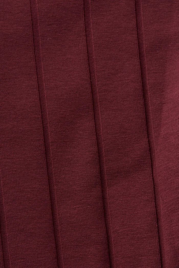 Tričko s nízkým rolákovým límcem, z žebrového žerzeje, BORDEAUX RED, detail image number 5