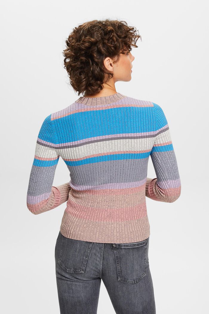 Pruhovaný pulovr z žebrové pleteniny, LENZING™ ECOVERO™, BLUE, detail image number 3