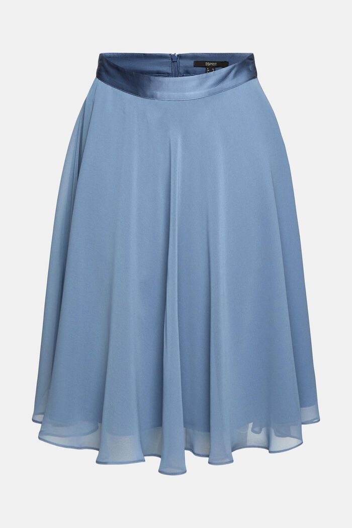 Z recyklovaného materiálu: midi sukně z krepu, GREY BLUE, detail image number 5